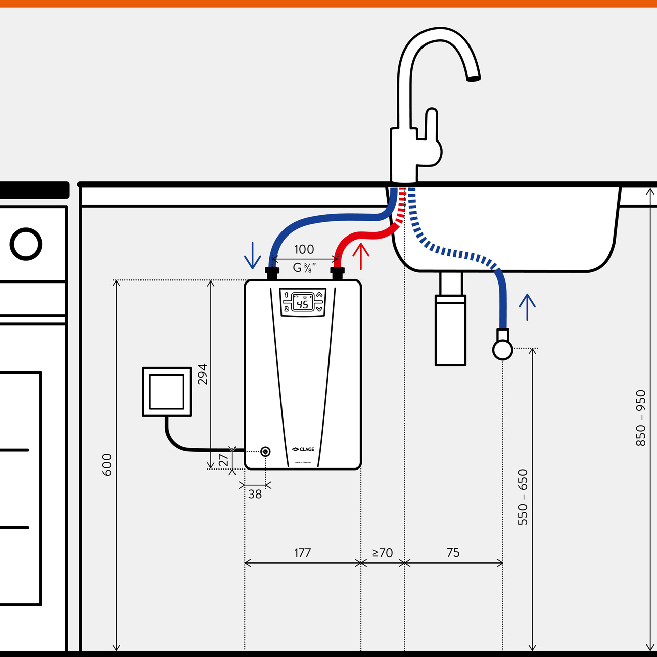 Chauffe-eau instantané électrique compact CEX 9 (CX2) · CLAGE.fr