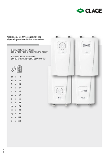 Cex U Compact Instantaneous Water Heater Clage Com En