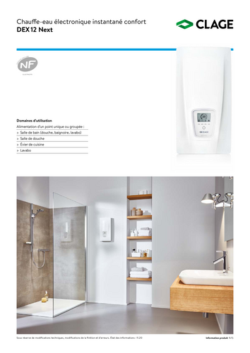 Chauffe-eau instantanés électriques de confort pour bains et douches ·  CLAGE.fr