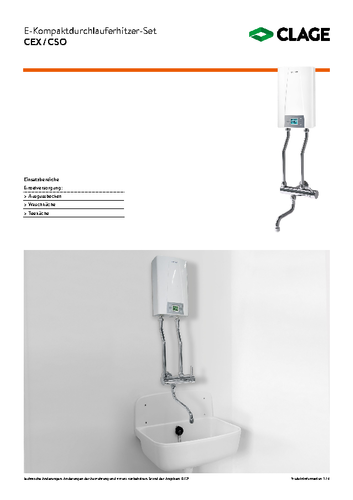 Chauffe-eau instantané électrique compact CEX 9 (CX2) · CLAGE.fr