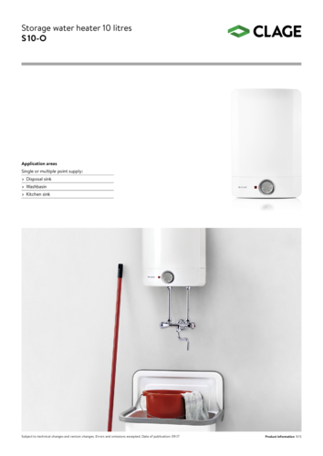 S10-O · Hot water storage heater · CLAGE.com/en