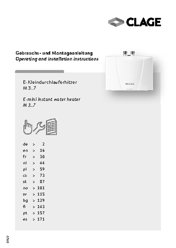 Clage kleindurchlauferhitzer/» clage m7 /«6,5