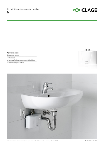 M · Mini instantaneous water heater · CLAGE.com/en