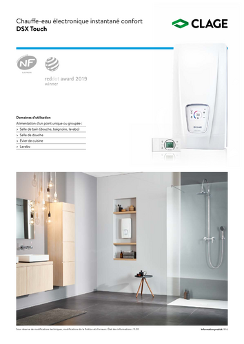 Chauffe-eau instantanés électriques de confort pour bains et douches ·  CLAGE.fr
